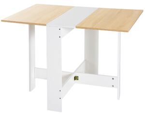 HOMCOM Particle Board Wooden Foldable Dining Table Writing Computer Desk PC Workstation Space Saving Home Office Oak & White