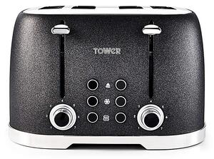Tower Glitz 4 Slice Black Toaster