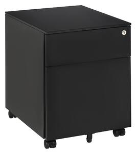 Vinsetto Vertical File Cabinet Steel Lockable with Pencil Tray and Casters Home Filing Furniture for A4, Letters, Legal-sized Files, 39 x 48 x 48.5cm