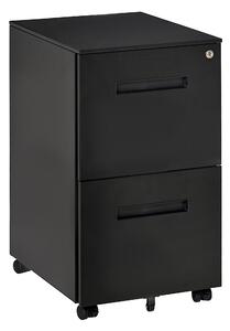Vinsetto Mobile File Cabinet Vertical Home Office Organizer Filing Furniture with Adjustable Partition for A4 Letter Size, Lockable, Black