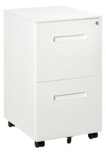 Vinsetto Mobile File Cabinet Vertical Home Office Organizer Filing Furniture with Adjustable Partition for A4 Letter Size, Lockable White