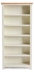 Farrow Cream Large Bookcase, Oak Top | Roseland Furniture