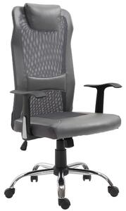 Vinsetto Mesh Office Chair High Back Desk Chair Height Adjustable Swivel Chair for Home with Headrest, Grey