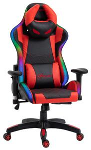 Vinsetto Racing Gaming Chair with RGB LED Light, Lumbar Support, Swivel Home Office Computer Recliner High Back Gamer Desk Chair, Black Red