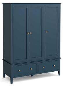 Stirling Blue Triple Wardrobe with Drawer | Roseland Furniture