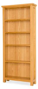 Lanner Waxed Oak Large Bookcase, 5 Fixed Shelves, W: 75cm | Rustic