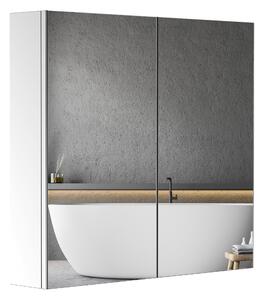 HOMCOM Bathroom Mirror Cabinet, Stainless Steel with Double Doors
