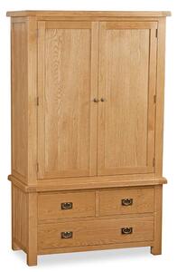 Zelah Oak Double Wardrobe, 3 Drawers | Roseland Furniture
