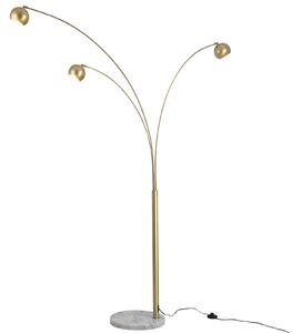 HOMCOM 3-Branch Futuristic Floor Lamp Metal Frame Multi-Light Shade Rotating w/ Marble Base Home Decoration Furniture Gold