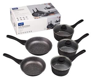 Granite Effect Cast Aluminium 5 Piece Pan Set