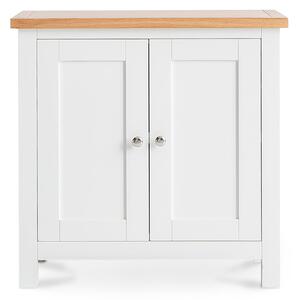 Farrow White Cupboard with Oak Top | Roseland Furniture