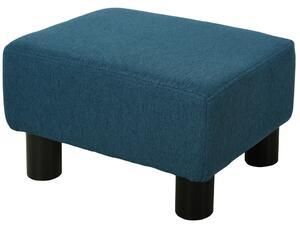 HOMCOM Linen Fabric Footstool Footrest Small Seat Foot Rest Chair Ottoman Light Home Office with Legs 40 x 30 x 24cm Blue