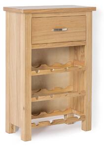 London Oak Wine Cabinet With Drawer, 12 Bottle Rack | Light Oak