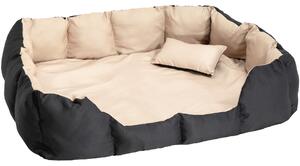 Tectake 400742 dog bed made of polyester - black/beige