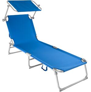 Tectake 400654 sun lounger with sun shade - blue