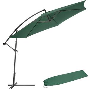 Tectake 400623 cantilever parasol 350cm with protective sleeve - green