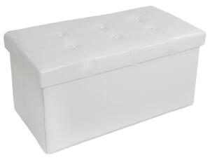 Tectake 400868 storage bench made of synthetic leather 80x40x40cm - white