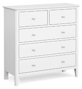 Chester White Scandi 2 Over 3 Chest of Drawers, Solid Wood | Roseland Furniture