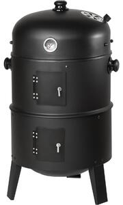 Tectake 400820 bbq smoker barrel 3-in-1 - black