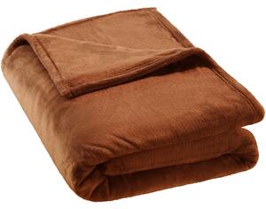 Tectake 400949 throw blanket polyester - 220 x 240 cm, brown