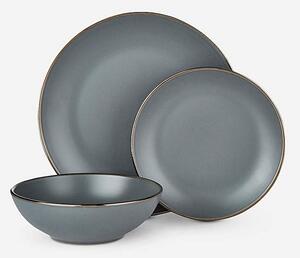 Luxe Stoneware 12 Pc Dinner Set Charcoal