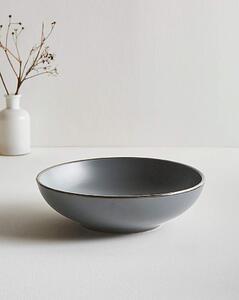 Luxe Stoneware Pasta Bowls Set Charcoal