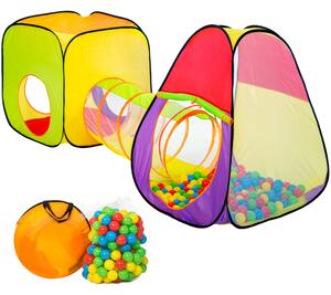 Tectake 401028 play tent with tunnel + 200 balls pop up tent - colourful