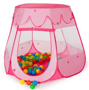 400950 play tent with 100 balls for kids - pink