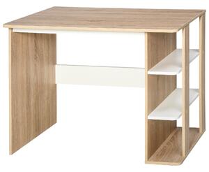 HOMCOM Computer Desk & 3-Tier Side Shelves Wide Table Top Home furniture OAK