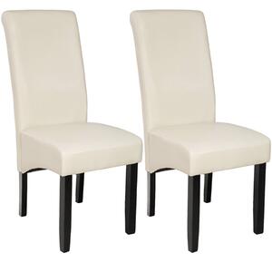 Tectake 401295 dining chairs with ergonomic seat shape - cream