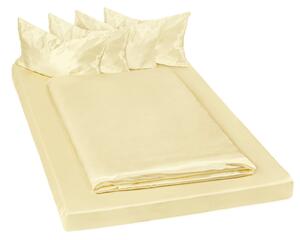 Tectake 401395 satin sheets bedding set 200x150cm 6 pcs - yellow