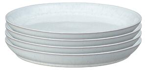 White Speckle Set Of 4 Coupe Dinner Plates