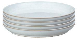 White Speckle Set Of 4 Medium Coupe Plates