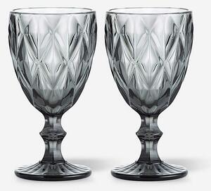 Gemstone Set of 2 Wine Glasses Grey