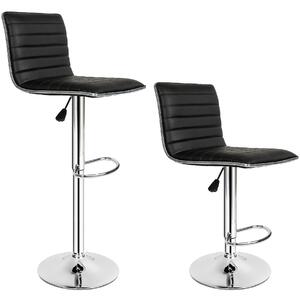 Tectake 401561 2 bar stools johannes made of artificial leather - black