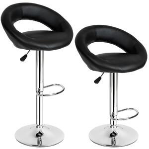 Tectake 401560 2 bar stools christian made of artificial leather - black