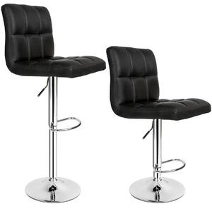 Tectake 401559 2 bar stools tony made of artificial leather - black