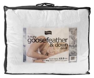 Luxury 13.5 Tog Hungarian Goosefeather and Down Duvet, Single