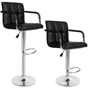 Tectake 401572 2 bar stools harald made of artificial leather - black