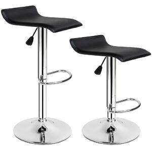 Tectake 401571 2 bar stools lars made of artificial leather - black