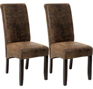 Tectake 401596 dining chairs with ergonomic seat shape - antique brown