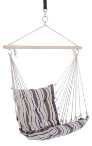 Outsunny Outdoor Hammock Hanging Rope Cushioned Chair Garden Yard Patio Swing Seat Wooden Cotton Cloth (Brown)