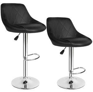 401570 2 bar stools waldemar made of artificial leather - black