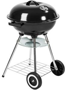 Tectake 401665 bbq kettle grill ø 41.5 cm galvanized with wheels - black