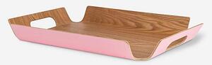Navigate Willow Wood Serving Tray Pink