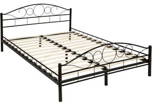 401723 metal bed frame art with slatted base - 200 x 140 cm, black