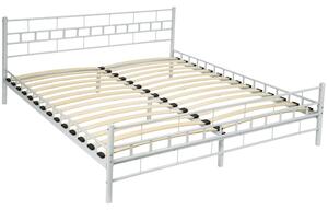401722 metal bed frame with slatted base - 200 x 180 cm, white