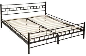 Tectake 401720 metal bed frame with slatted base - 200 x 180 cm, black