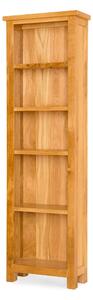 Lanner Waxed Oak Narrow Bookcase, 5 Fixed Shelves, W: 52cm | Rustic