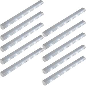 401744 10 led light strips with motion detector - grey
